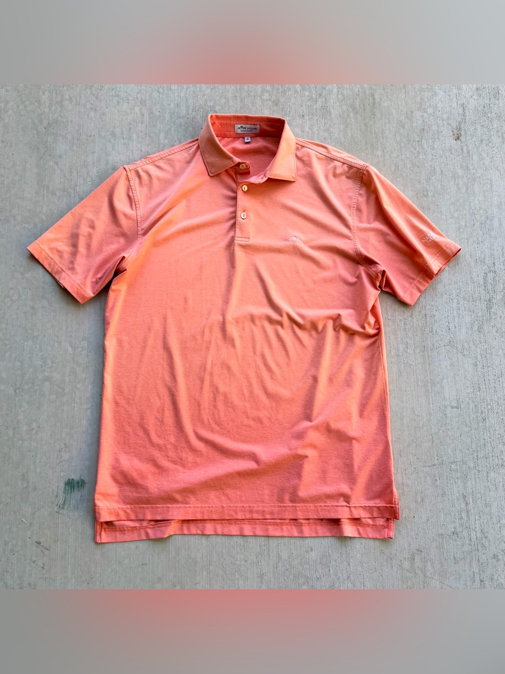 Peter Millar Summer Comfort Golf Polo Nanea Hawaii Size Medium Stretch Orange